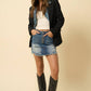 Button Fly Denim Skirt