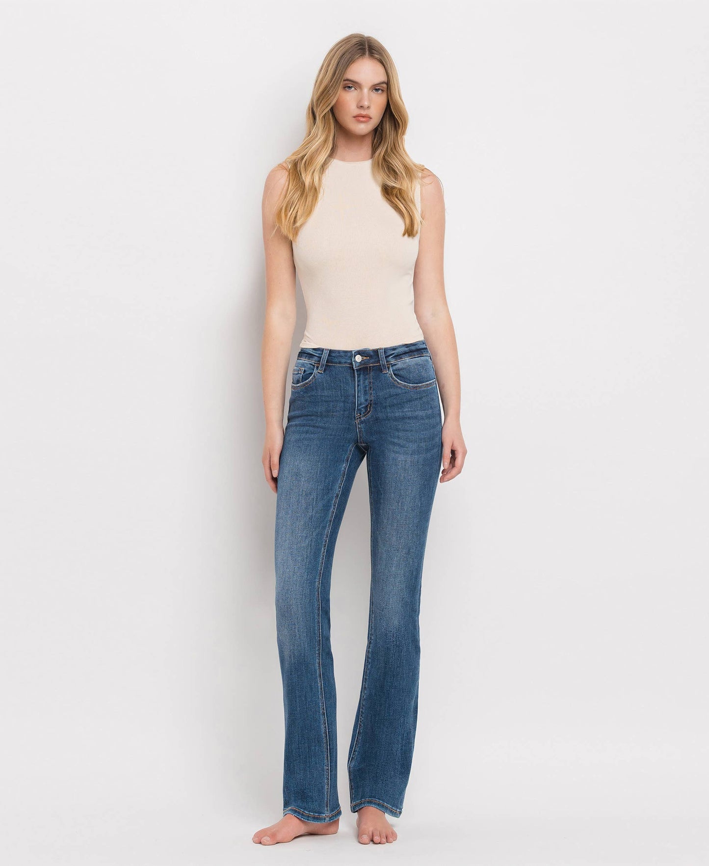 MID RISE BOOTCUT JEANS LV1064 - Southern Sassy Boutique