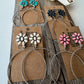 Western Flower Stone Hoop Earrings