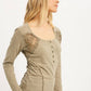 Lace Button Detail Top
