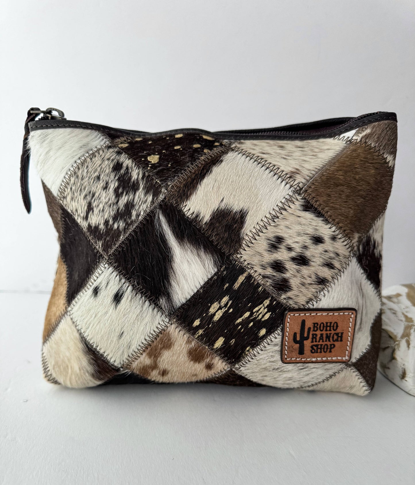Western Cowhide Makeup Bag Travel