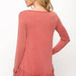 Ruffle Hem Long Sleeve Top