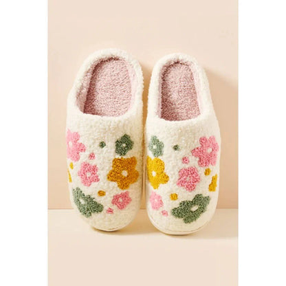 Flower Fuzzy Fleece Soft Slipper - Southern Sassy Boutique