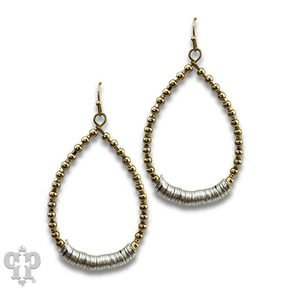 Gold and silver disc teardrop earring - Southern Sassy Boutique