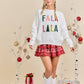 Festive Holiday Falala Embroidered Sweater Knit Top