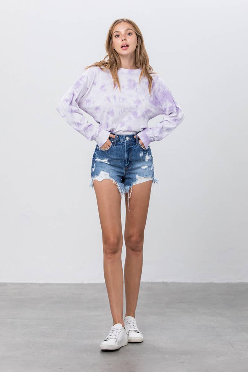 HIGH RISE DENIM SHORTS