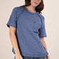 Solid Casual Knit Top with Patch Pocket