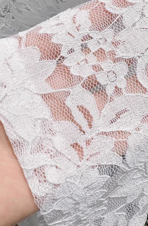 Off the shoulder Sheer Mesh Floral Lace Layering fitted Top - Southern Sassy Boutique