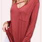 Super Stretchy Cutout Front Pocket Long Sleeve Top