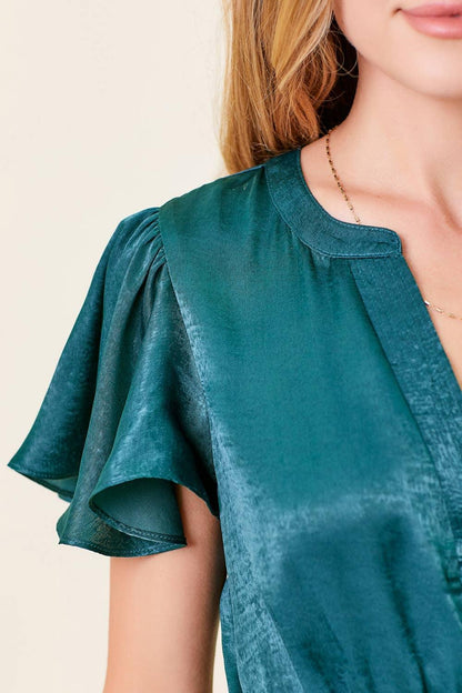 Crushed Satin Midi Dress - Southern Sassy Boutique