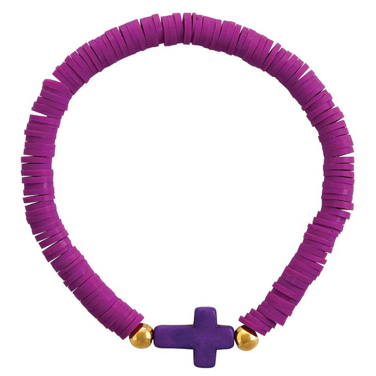 Ceramic Cross Elastic Bracelets - Southern Sassy Boutique