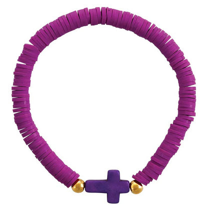 Ceramic Cross Elastic Bracelets - Southern Sassy Boutique