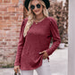 Soft Ribbed Knit Puff Sleeve Top