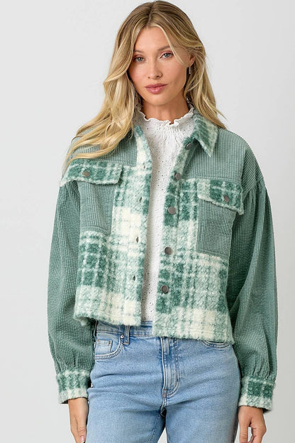 Mixed Media Shacket - Southern Sassy Boutique