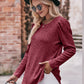 Soft Ribbed Knit Puff Sleeve Top
