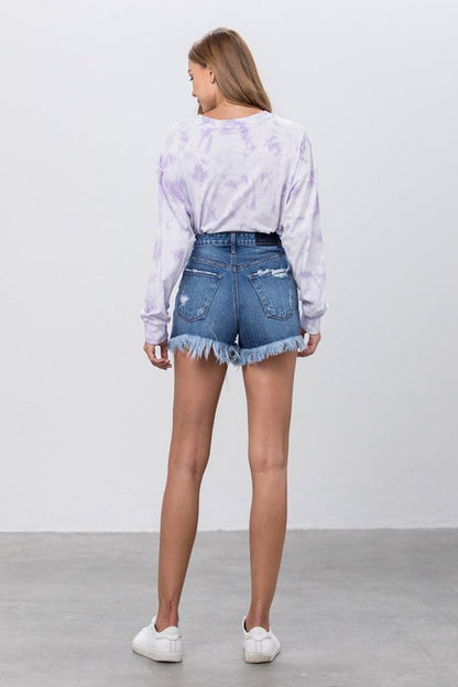 HIGH RISE DENIM SHORTS - Southern Sassy Boutique