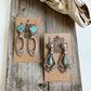 Western Aztec Cross Stone Stud Earrings