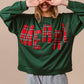 Plaid Merry Lettering Christmas Fleece Sweatshirt