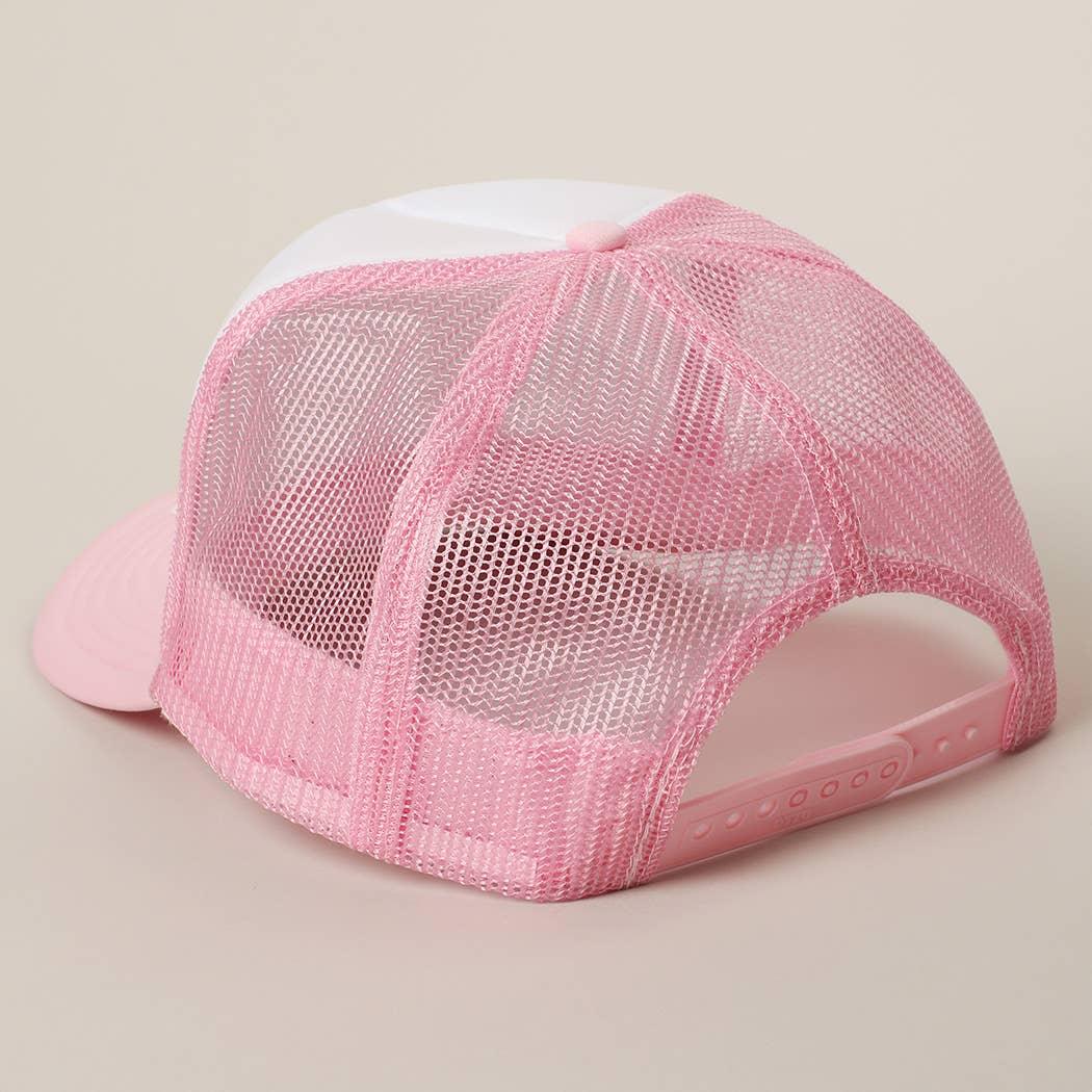 Two-Tone Mesh Back High Crown Foam Trucker Hat - Southern Sassy Boutique