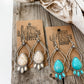 Western Teardrop Stone Dangle Earrings - Turquoise