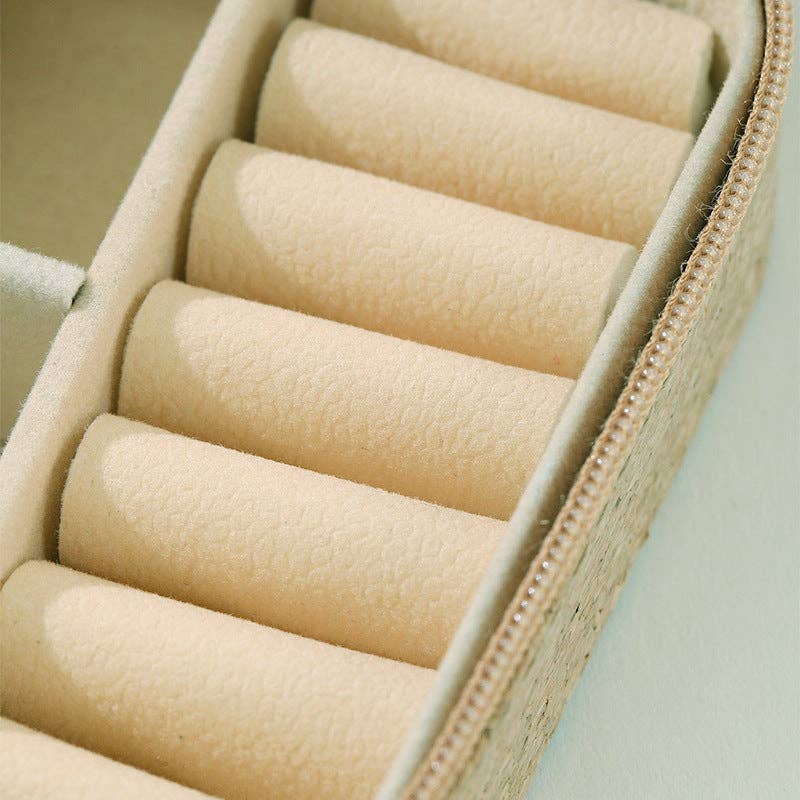 Soft Wood Print Zipper Jewelry Case