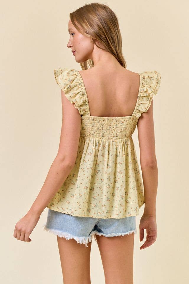 Sweetheart Neckline Ruffled Strap Babydoll Top
