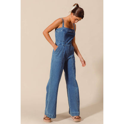 Washed Denim Jumpsuit