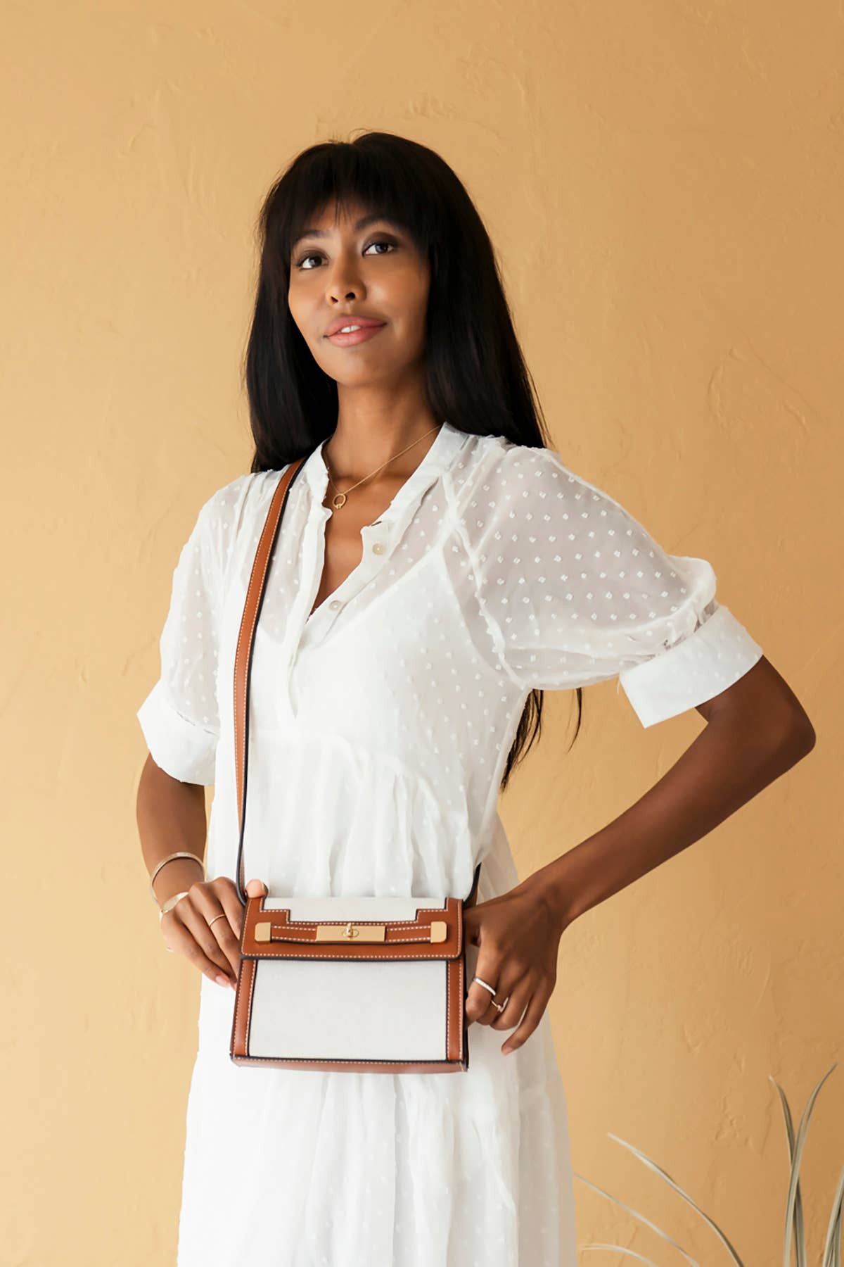 Etta Canvas Crossbody w/ Vegan Leather Accents