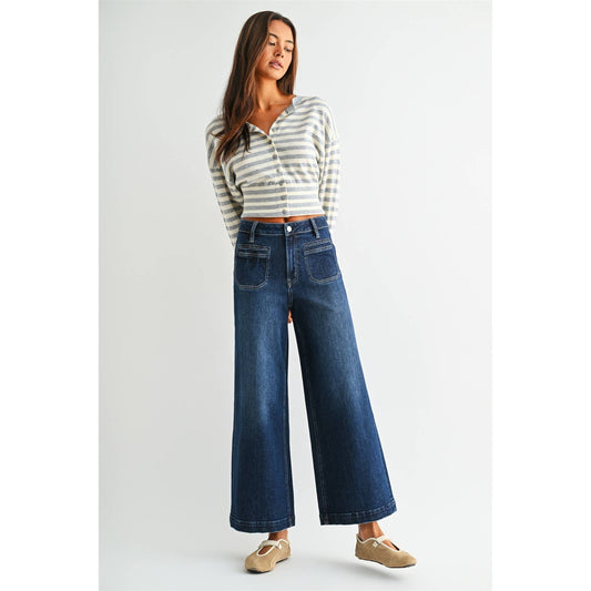 High Ride Wide Leg Crop Denim
