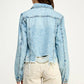 Cropcut Denim Jacket with Distressed