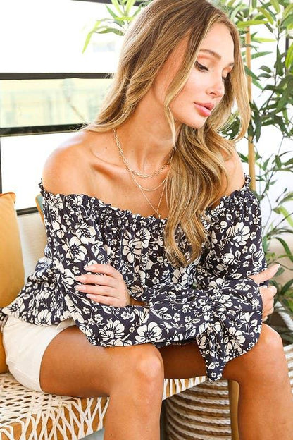 Floral Off The Shoulder Blouse Top - Southern Sassy Boutique