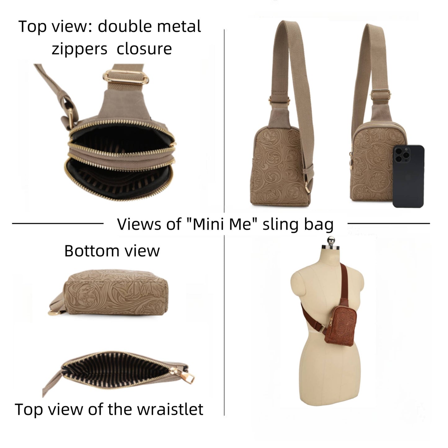 Maye Paisley Embossed 3 in 1 Tote Set