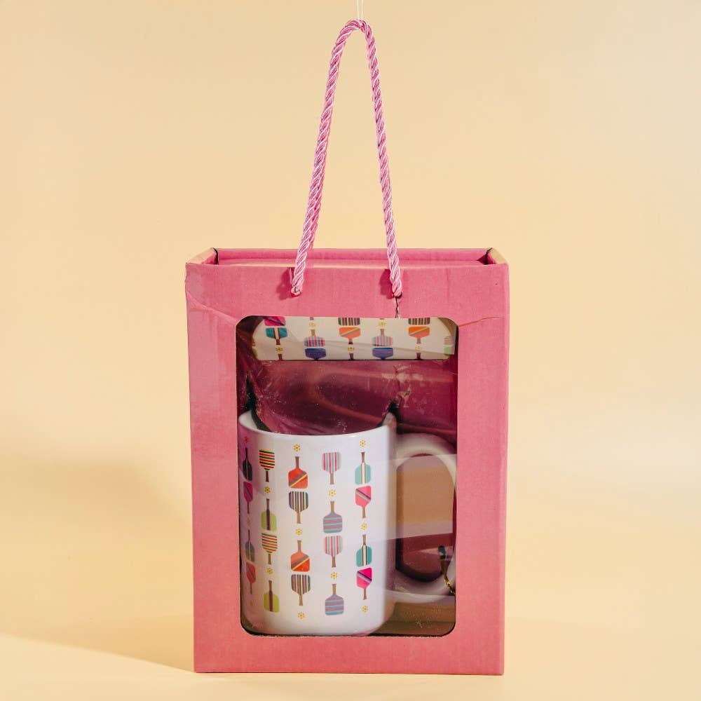 Pickle Ball Pattern 15Oz Mug With Matching Coaster Gift Set