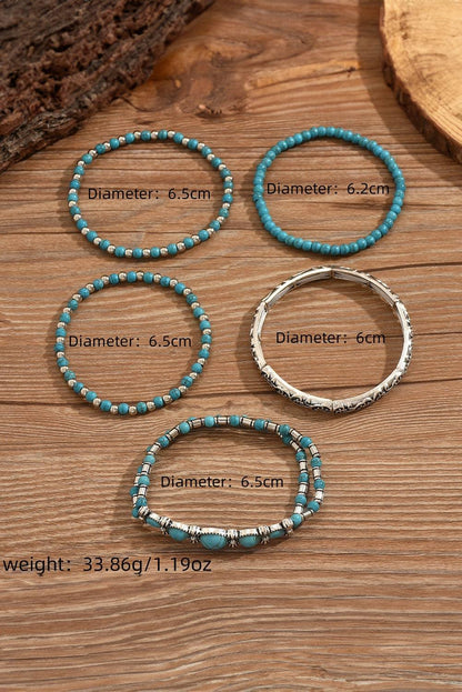 Western Turquoise Beading Layered Bracelet Set | - Southern Sassy Boutique