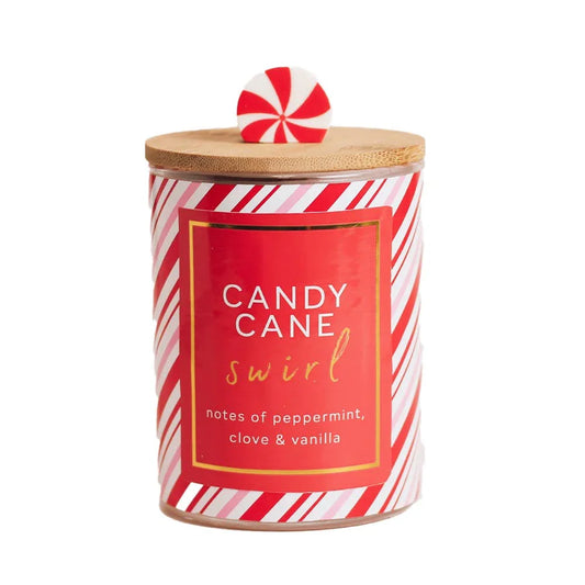 Seasonal Candle (10oz.) - Candy Cane Swirl - Southern Sassy Boutique