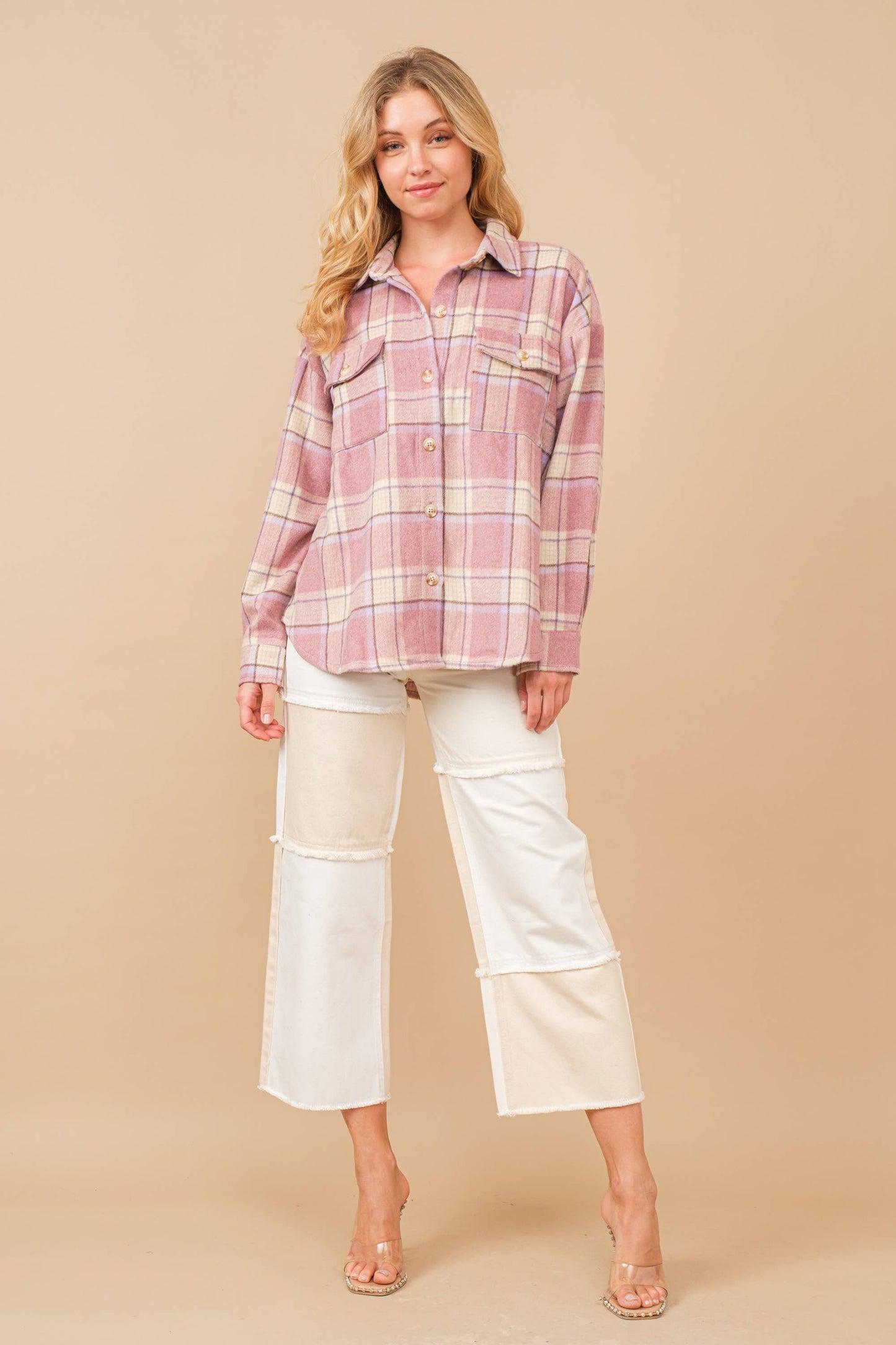 Plaid Button Up Chest Jacket