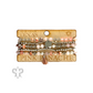 Colorful and gold bead charm bracelet stack