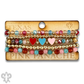 Enamel hearts and faceted bead bracelet