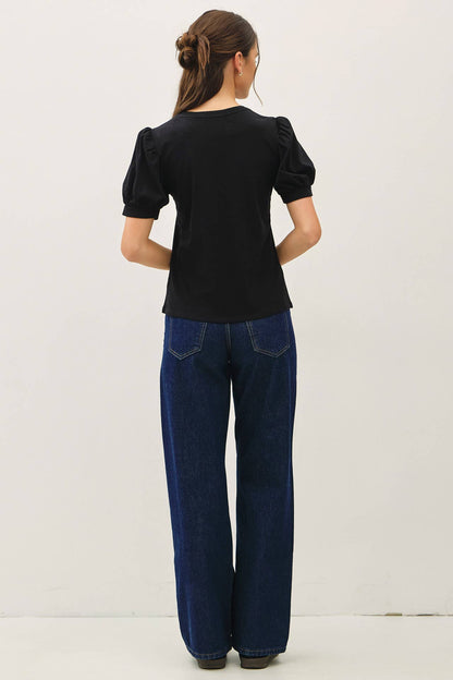 COTTON JERSEY PUFF SLEEVE T-SHIRTS