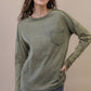 Mineral Washed Casual Knit Top