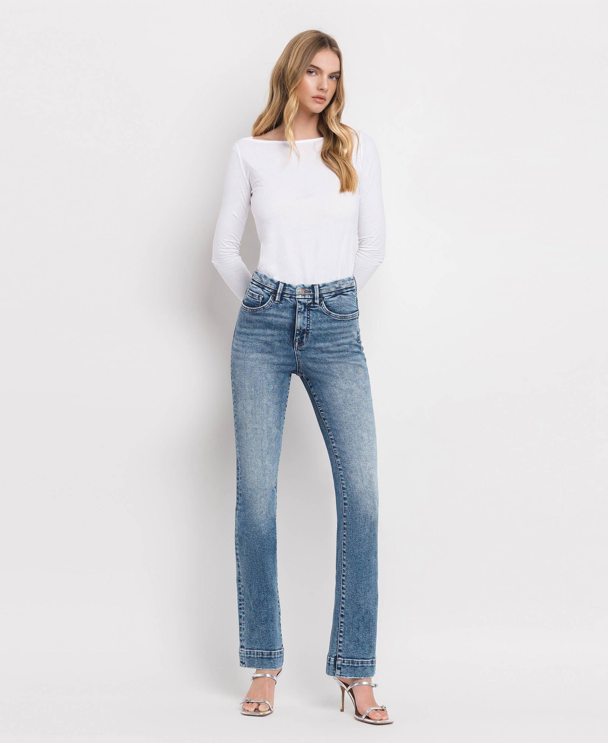 TUMMY CONTROL HIGH RISE BOOTCUT JEANS - Southern Sassy Boutique