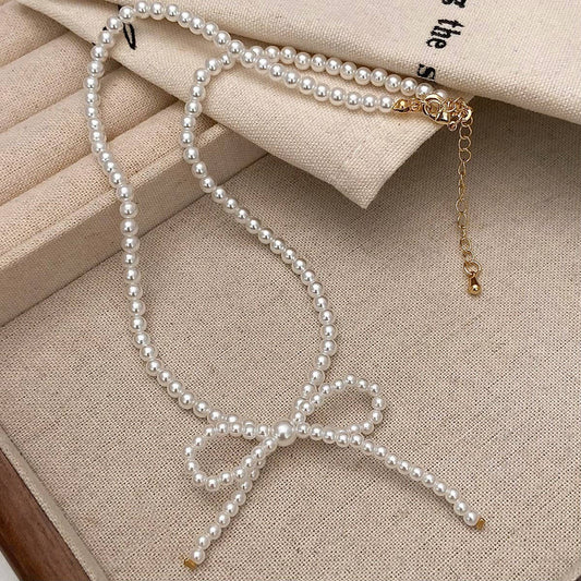 Pearl Bow Necklace