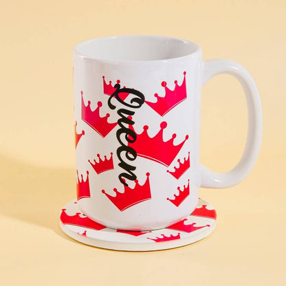 Queen And Crowns 15 Oz Mug With Matching Coaster Gift Set