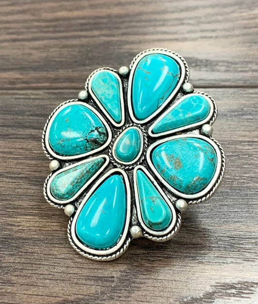 750331, Turquoise Adjustable Ring