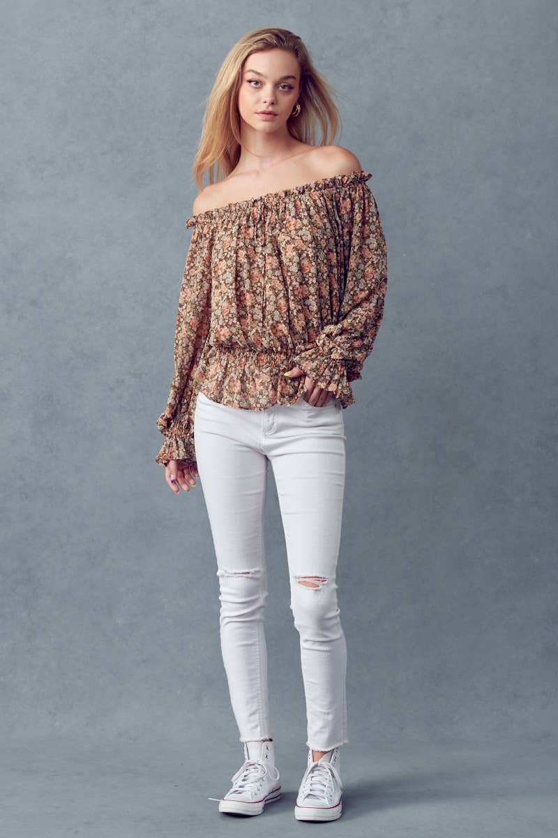 Off-Shoulder Floral Top
