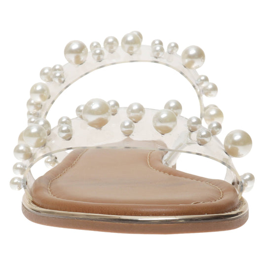 Sense Pierre Dumas Clear Sandal with Pearls