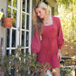 SQUARE NECK CABLE SWEATER DRESS