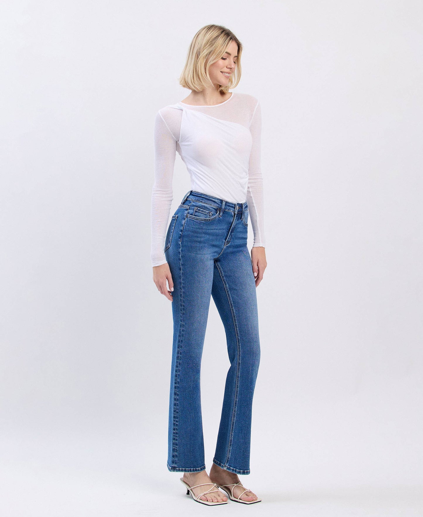 HIGH RISE FULL LENGTH BOOTCUT JEANS - Southern Sassy Boutique