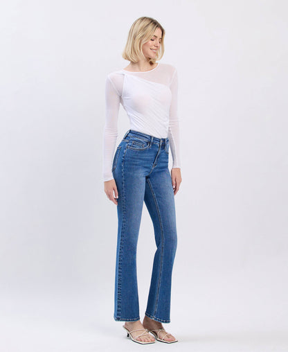 HIGH RISE FULL LENGTH BOOTCUT JEANS - Southern Sassy Boutique