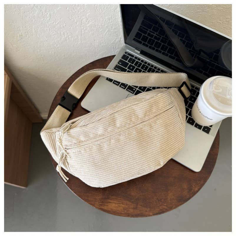 CORDUROY CROSSBODY SLING FANNY PACK BELT BUM BAG